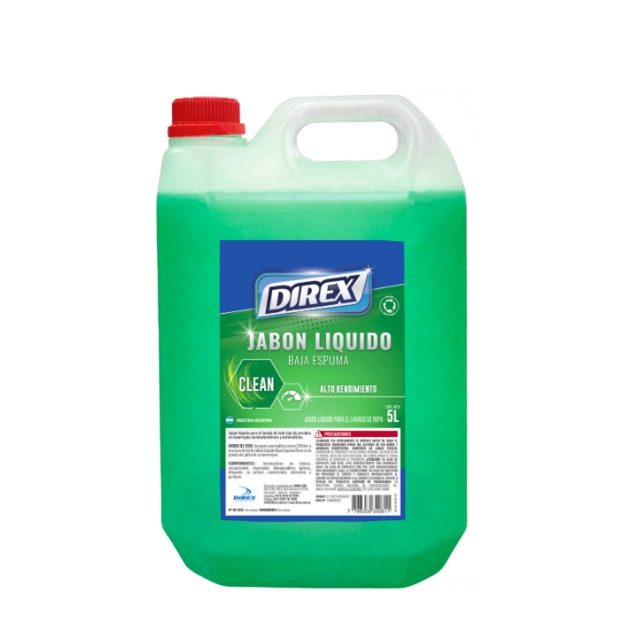 Jabón Líquido Baja Espuma Clean DIREX 5Lts.